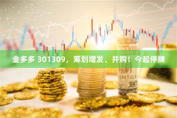 金多多 301309，筹划增发、并购！今起停牌