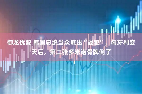 御龙优配 韩国总统当众喊出“战犯”，匈牙利变天后，第二张多米诺骨牌倒了