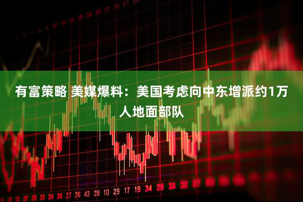 有富策略 美媒爆料：美国考虑向中东增派约1万人地面部队