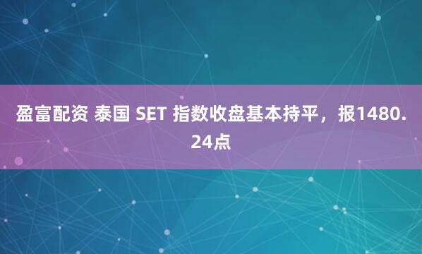 盈富配资 泰国 SET 指数收盘基本持平，报1480.24点