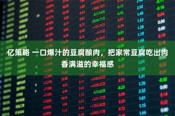 亿策略 一口爆汁的豆腐酿肉，把家常豆腐吃出肉香满溢的幸福感